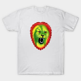 Colourful Angry Lion Head T-Shirt